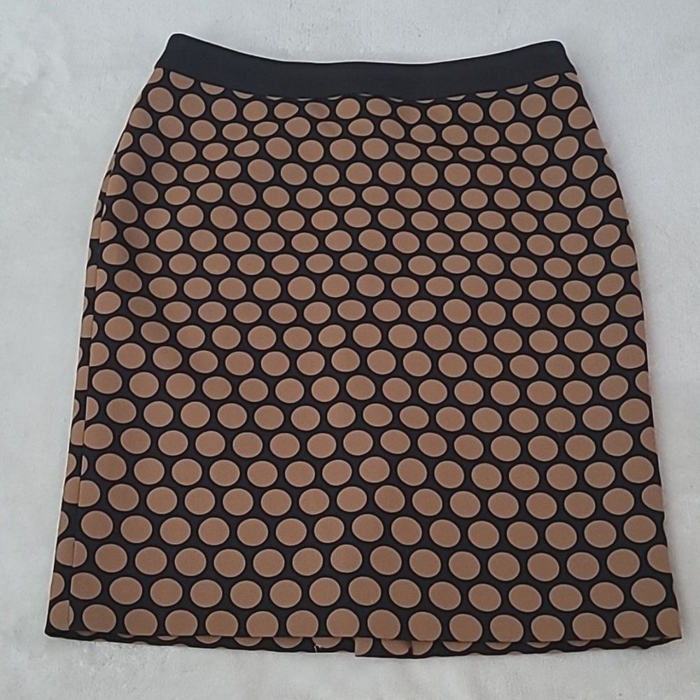 Talbots Petites Women's Size 6P Polka Dot Pencil Skirt Black Business Casual